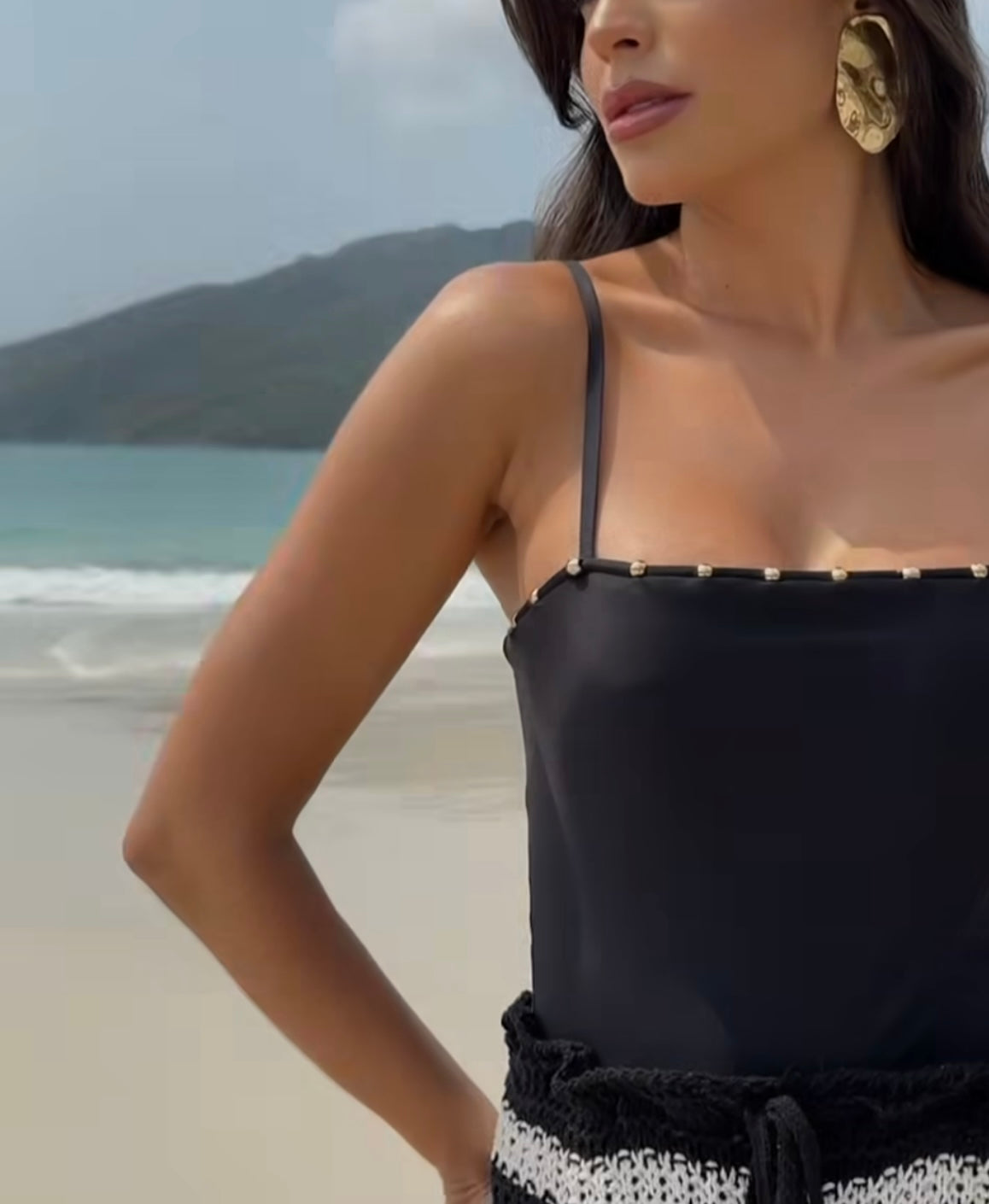 Metallic w/Detail Swimsuit