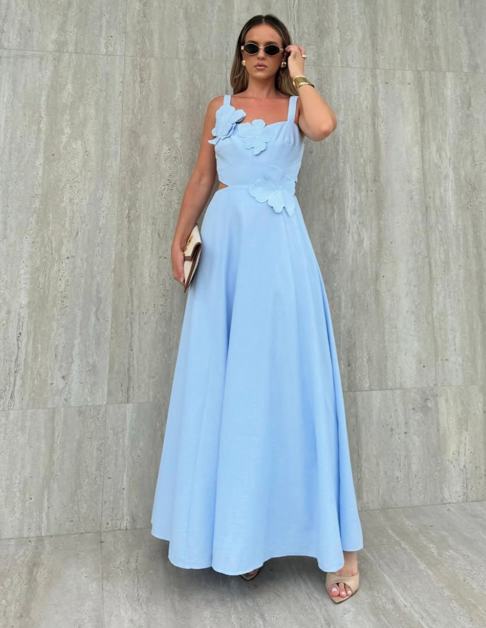 Hollow Waist Long Dress