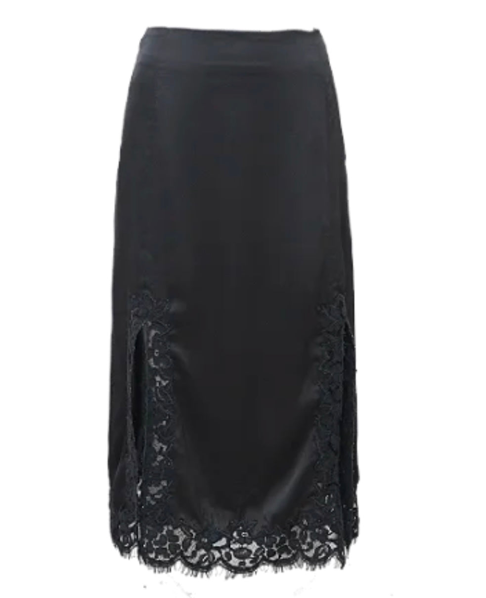 Embroidery Satin Skirt