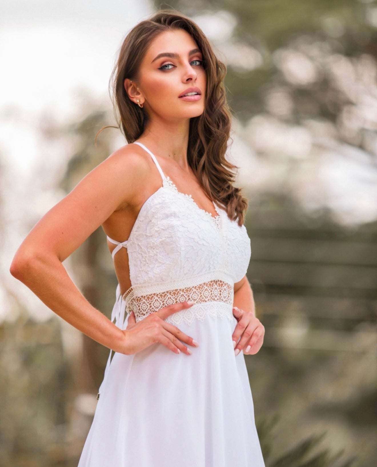Adjustable Strap Long Dress