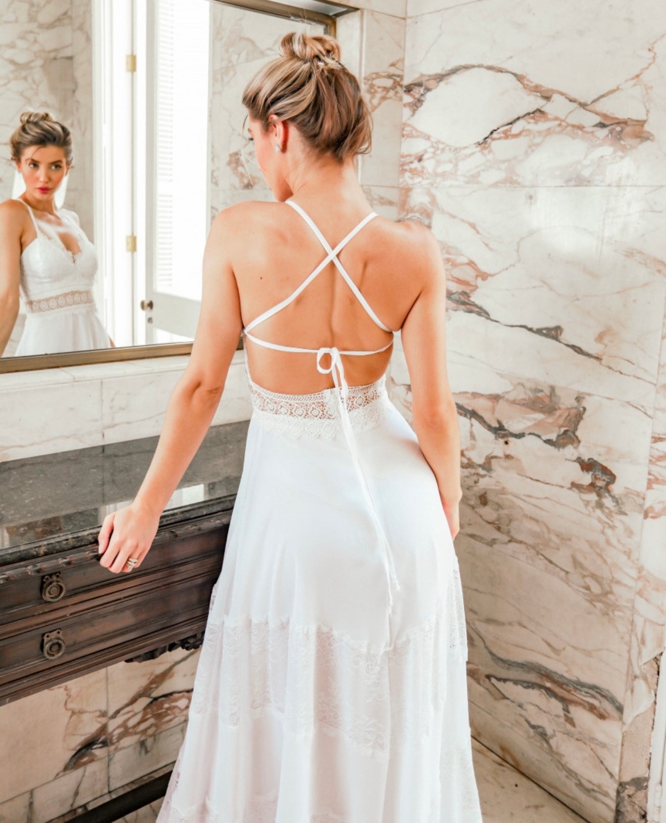 Adjustable Strap Long Dress