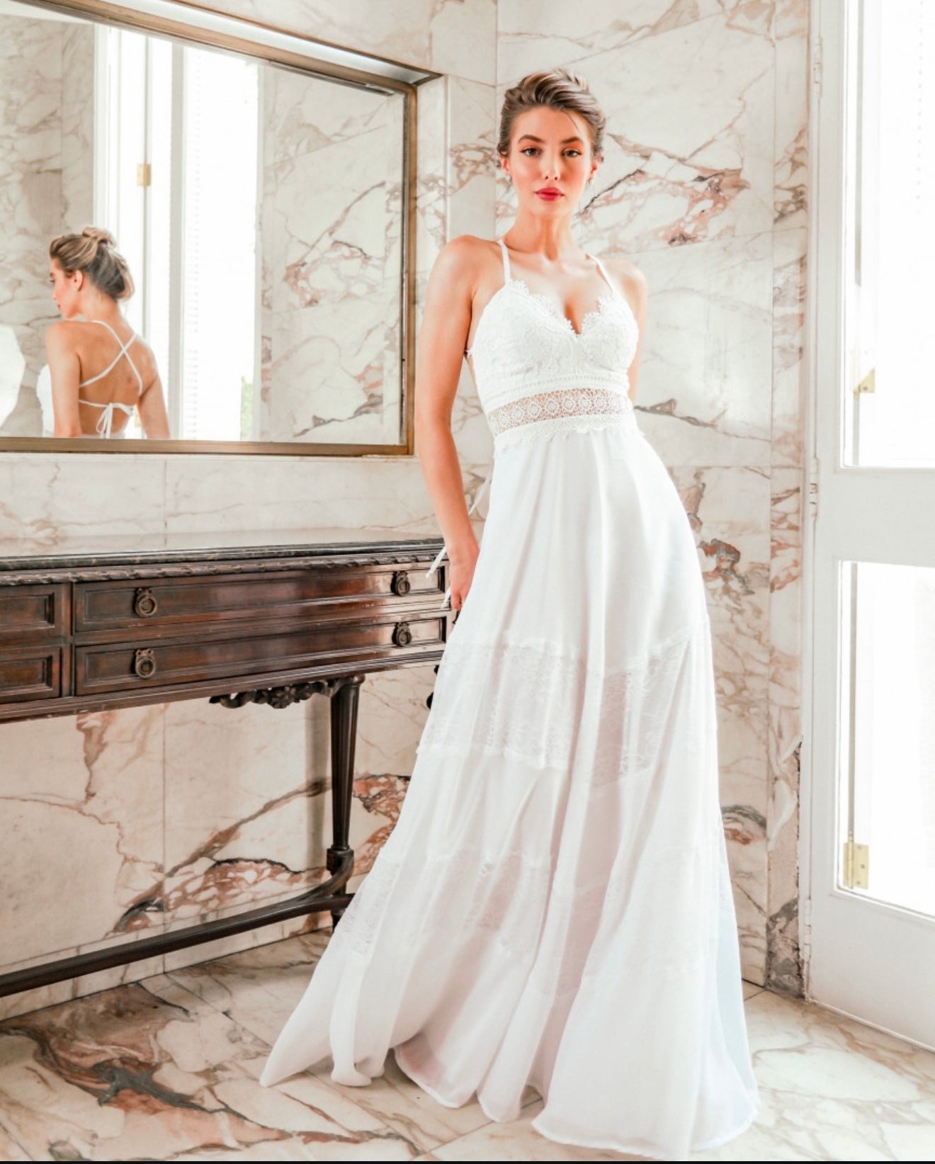 Adjustable Strap Long Dress