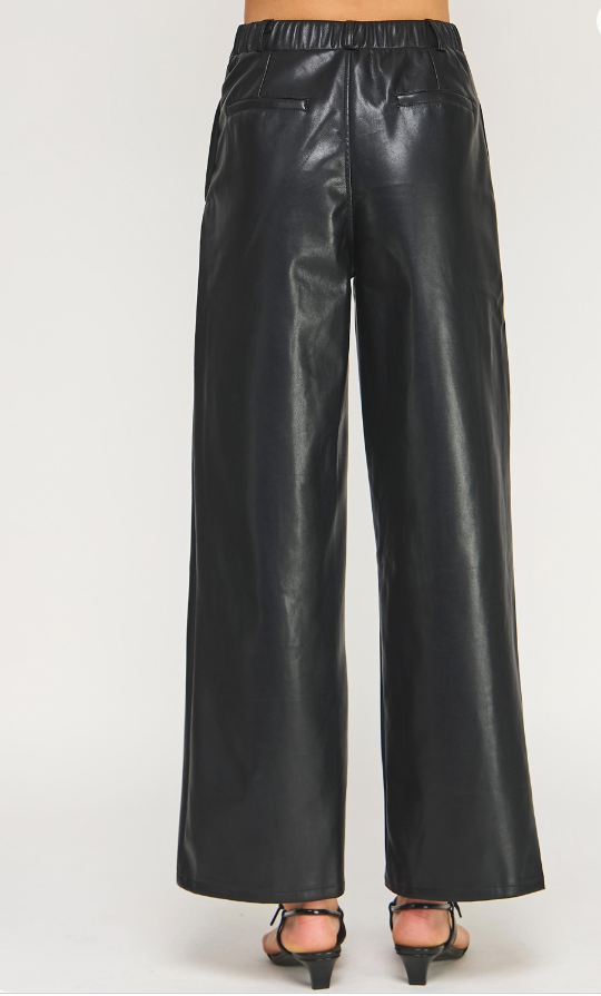 Pleated Belt Wide Pants