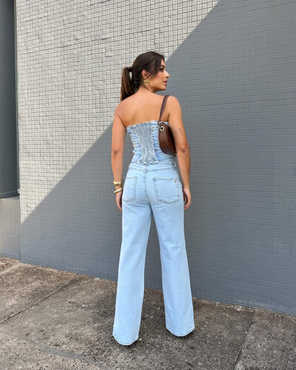 Off Shoulder Jeans Top