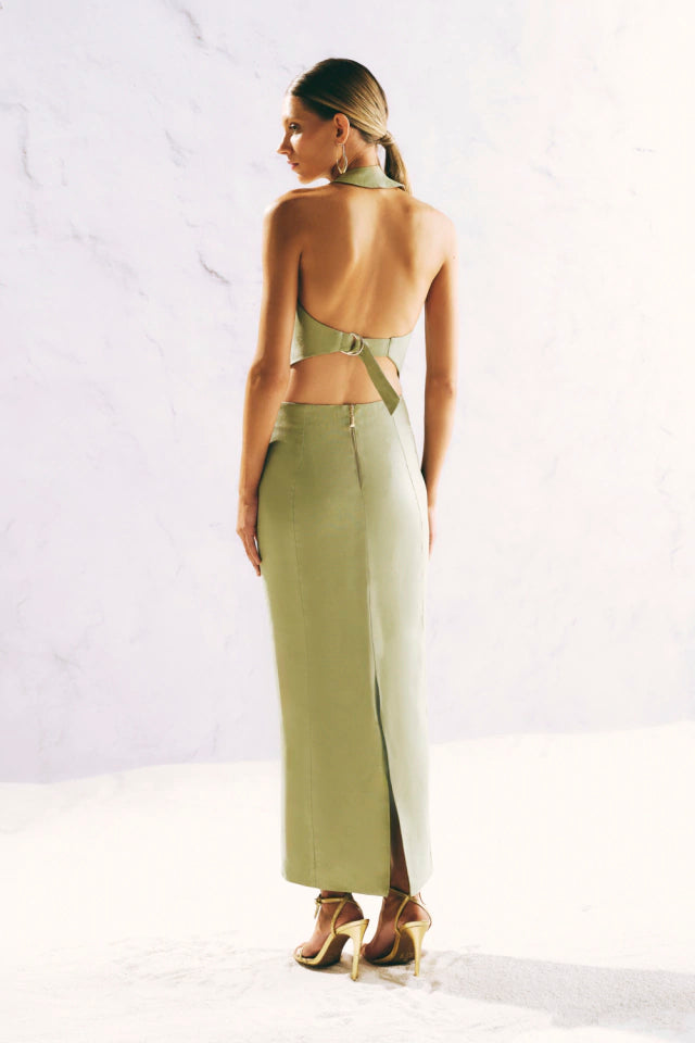 Multi Buttons Skirt Set