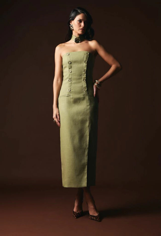 Tube Top Button Dress