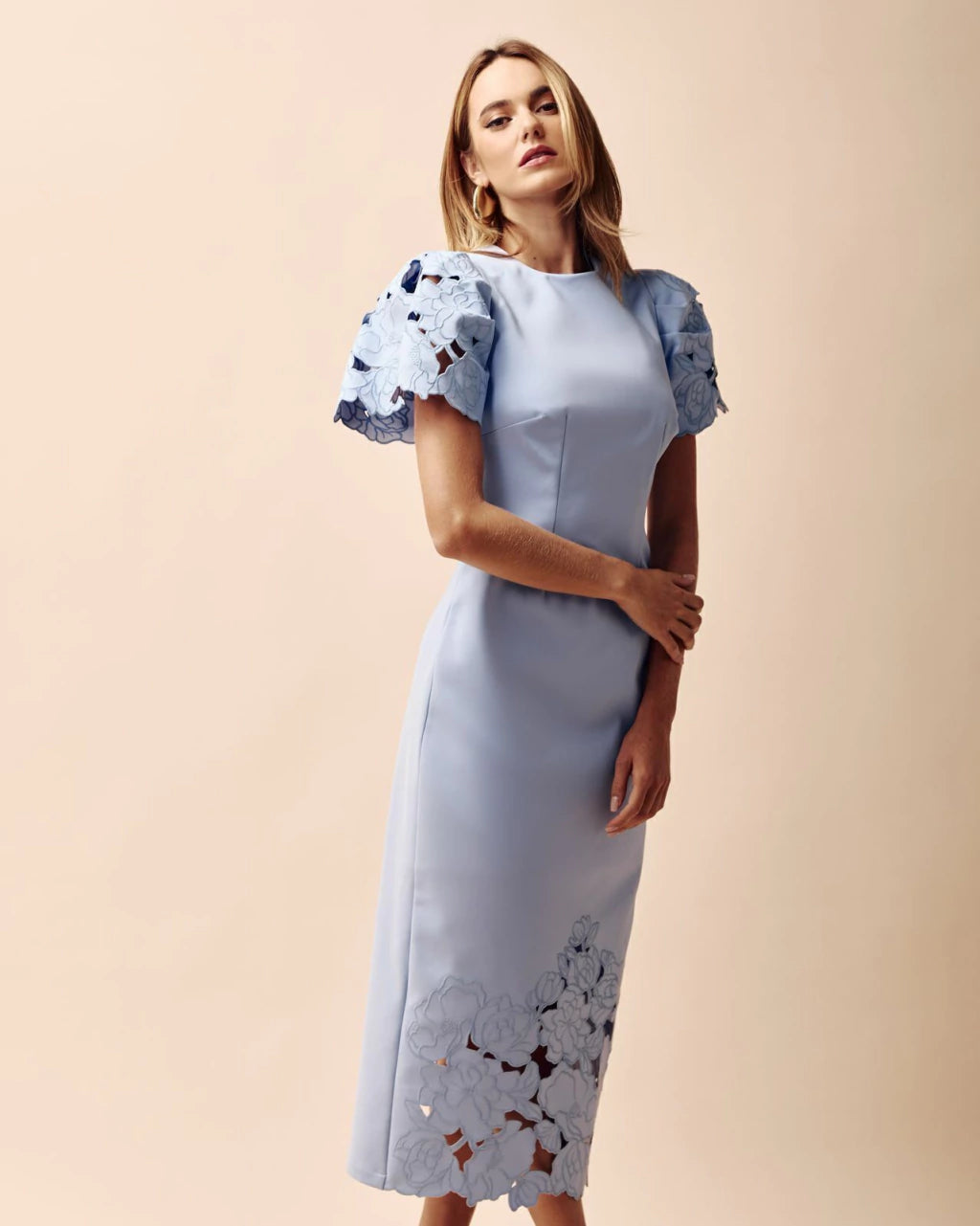 Laser Cut Midi Dress