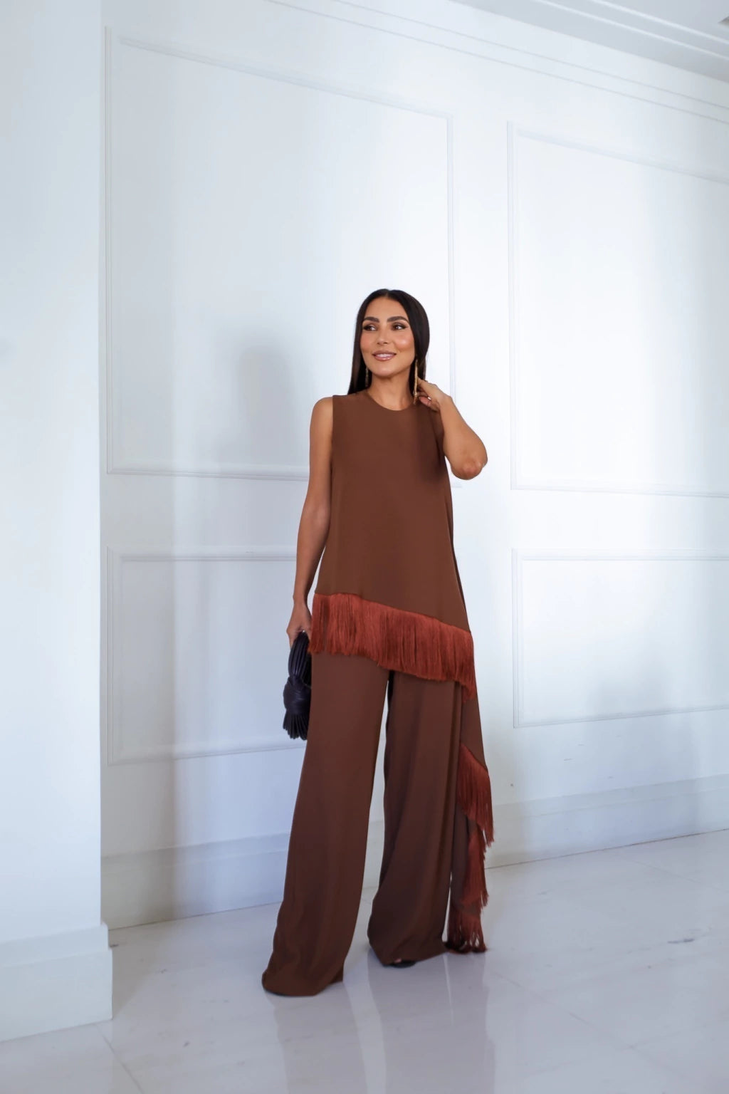 Fringe Wide-Leg Pants Set