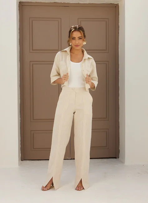 Buttons Linen Pants