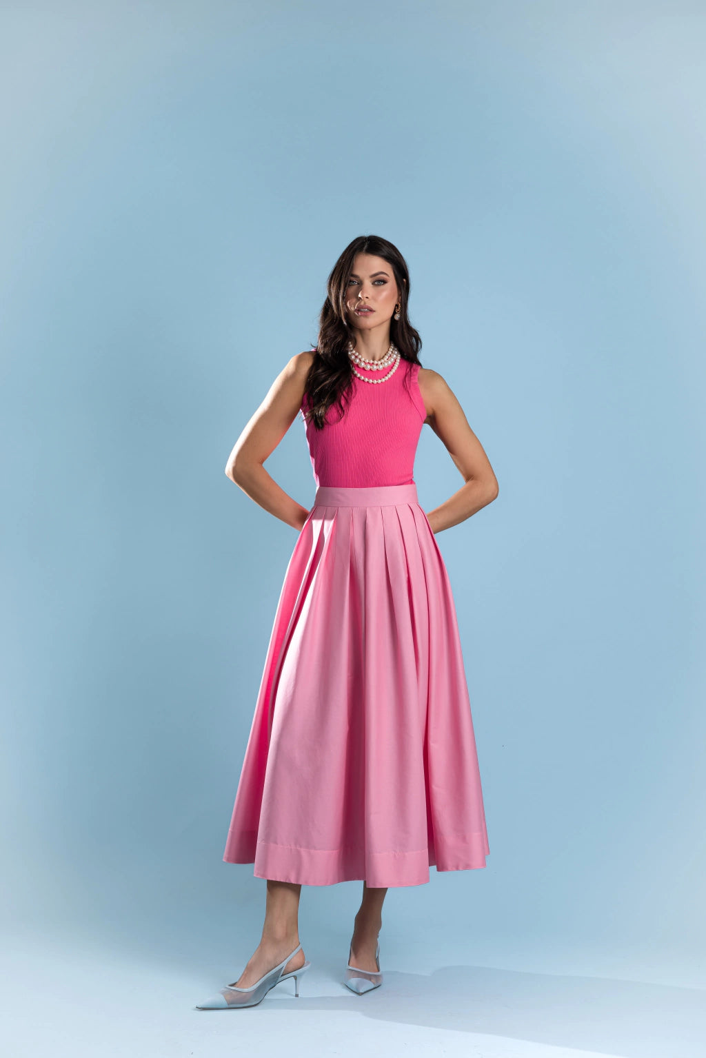 Tricoline Midi Skirt