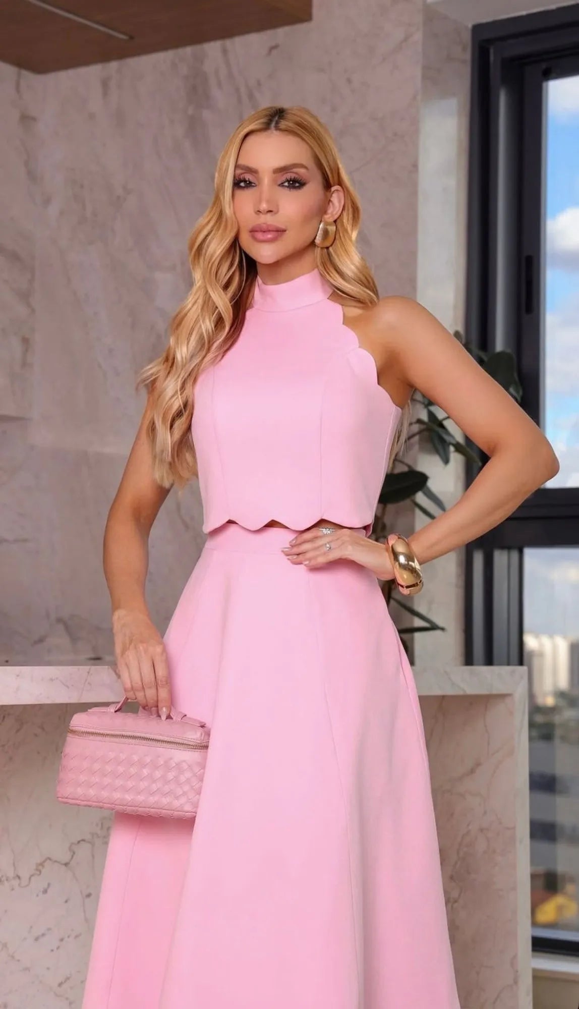 Cropped Shirt/Skirt Set