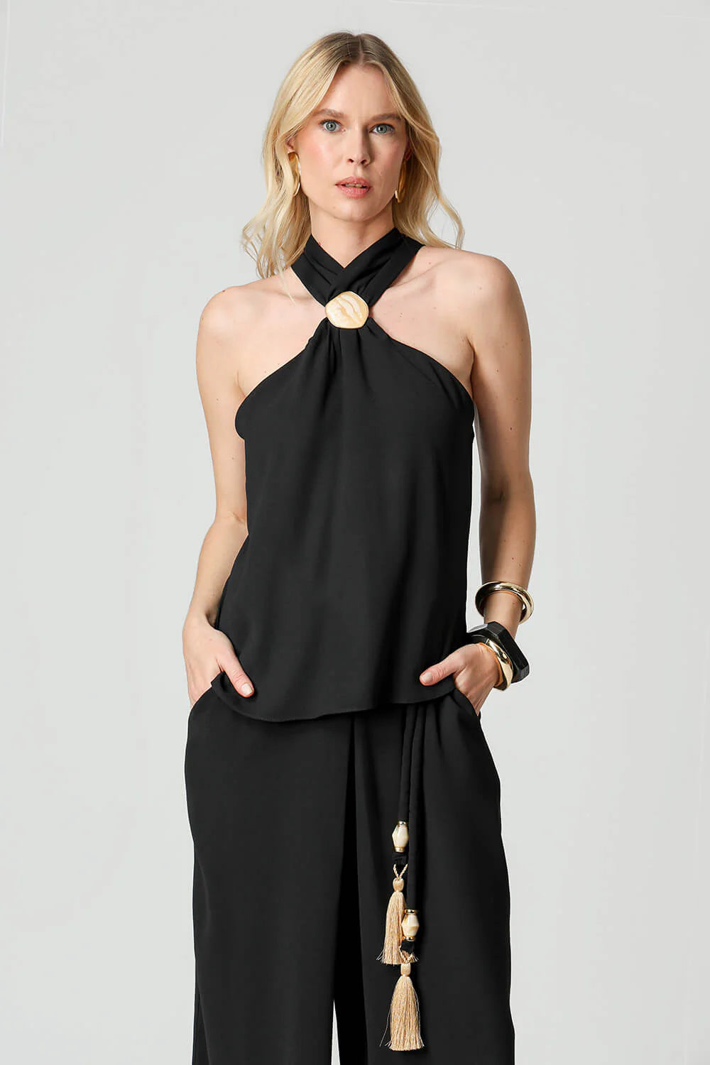Blouse with Marble Buckle