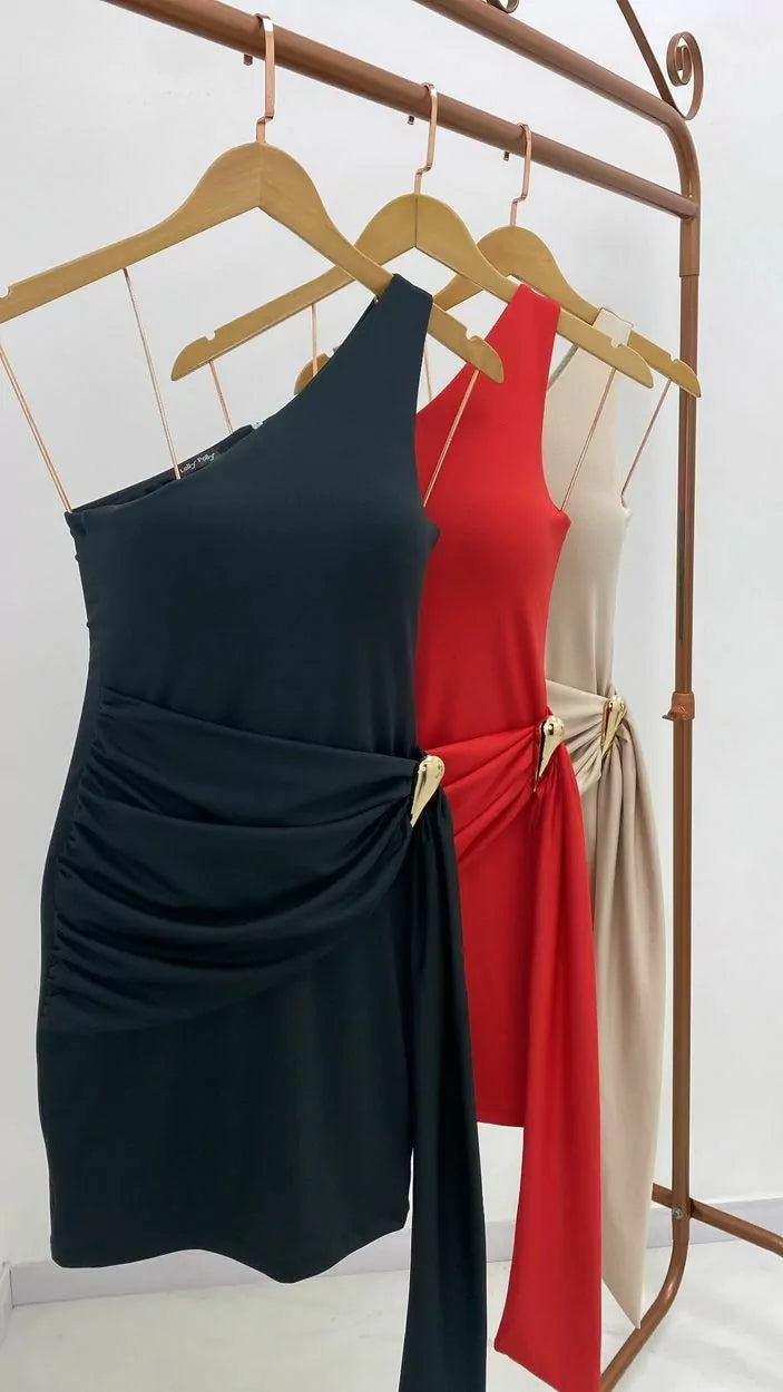 Camille One-Shoulder Draped Dress