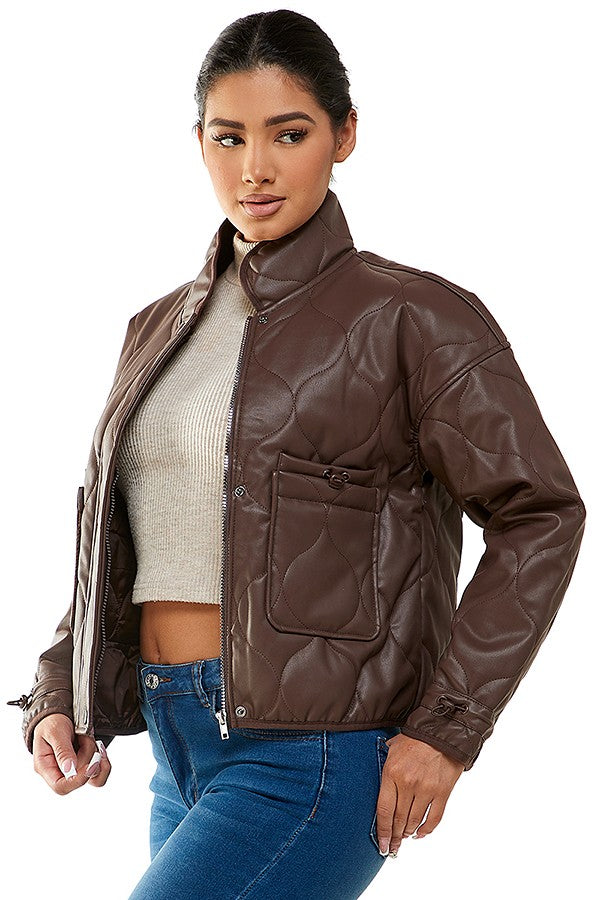 Leather Puffer Vest