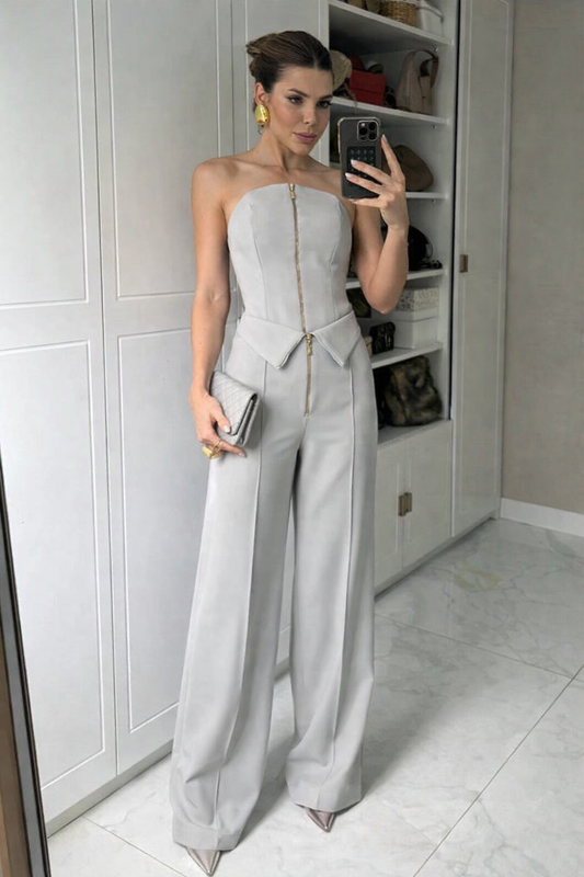 Strapless Structured Pants Set