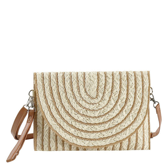 Striped Two Tone Clutch & Crossbody Bag