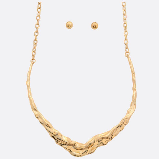 Metal Bar W/Earring Necklace