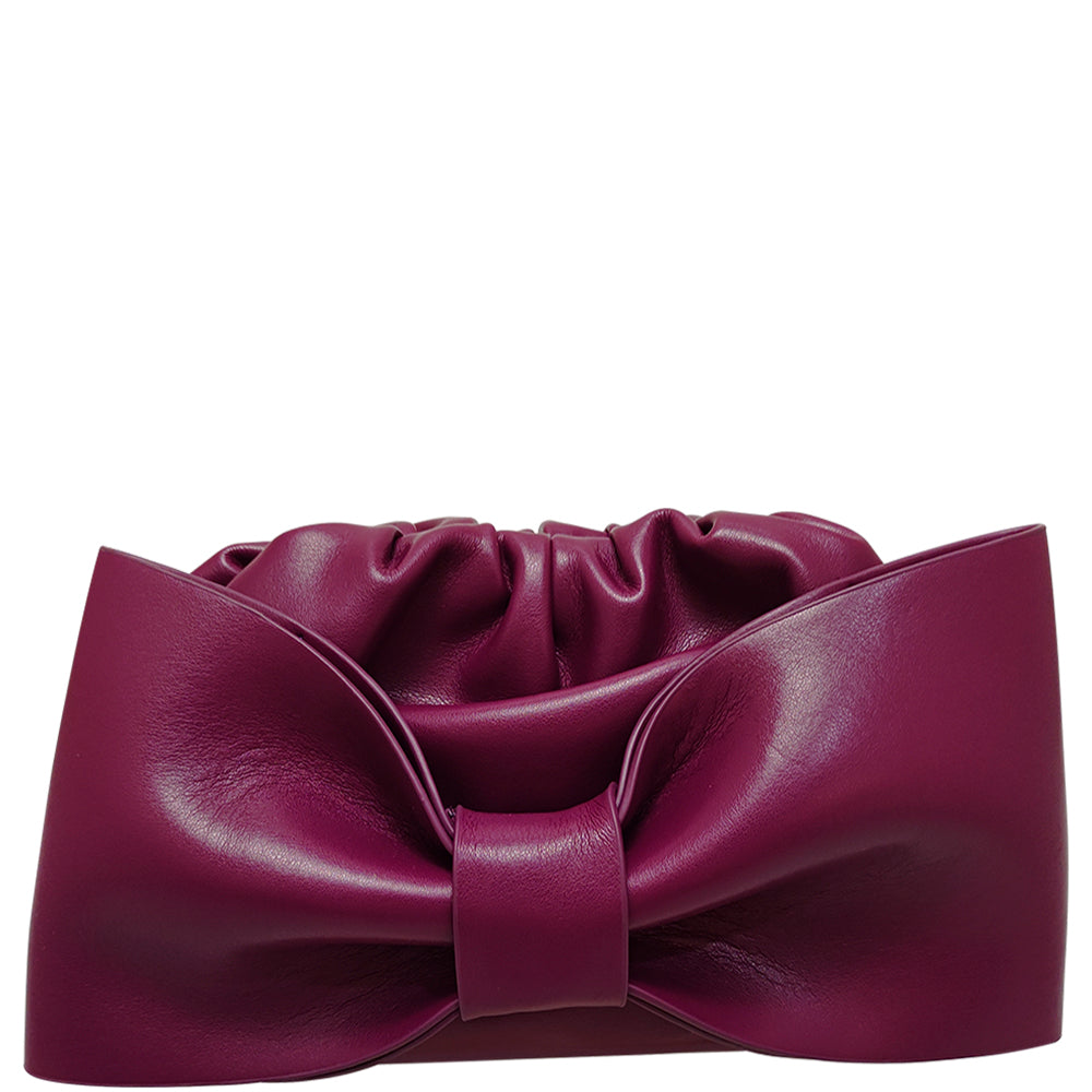Smooth Bow Clutch Bag