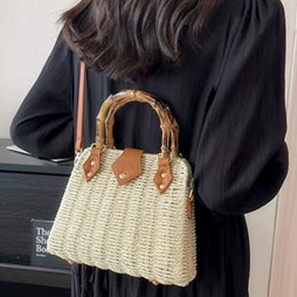 Chic Wooden Handle Satchel