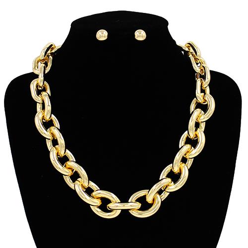 Chain Gold W/Earring Necklace