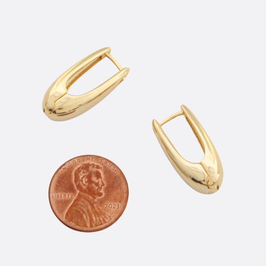 Oval Shape Gold Earring