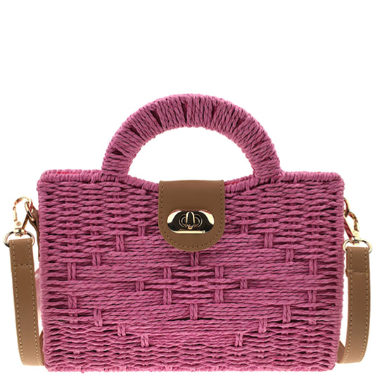 Colored Straw Tote Bag