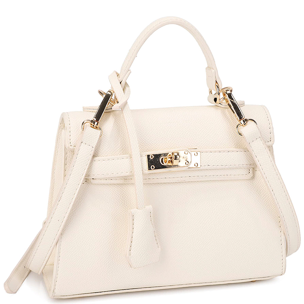 Textured Handle Satchel Bag