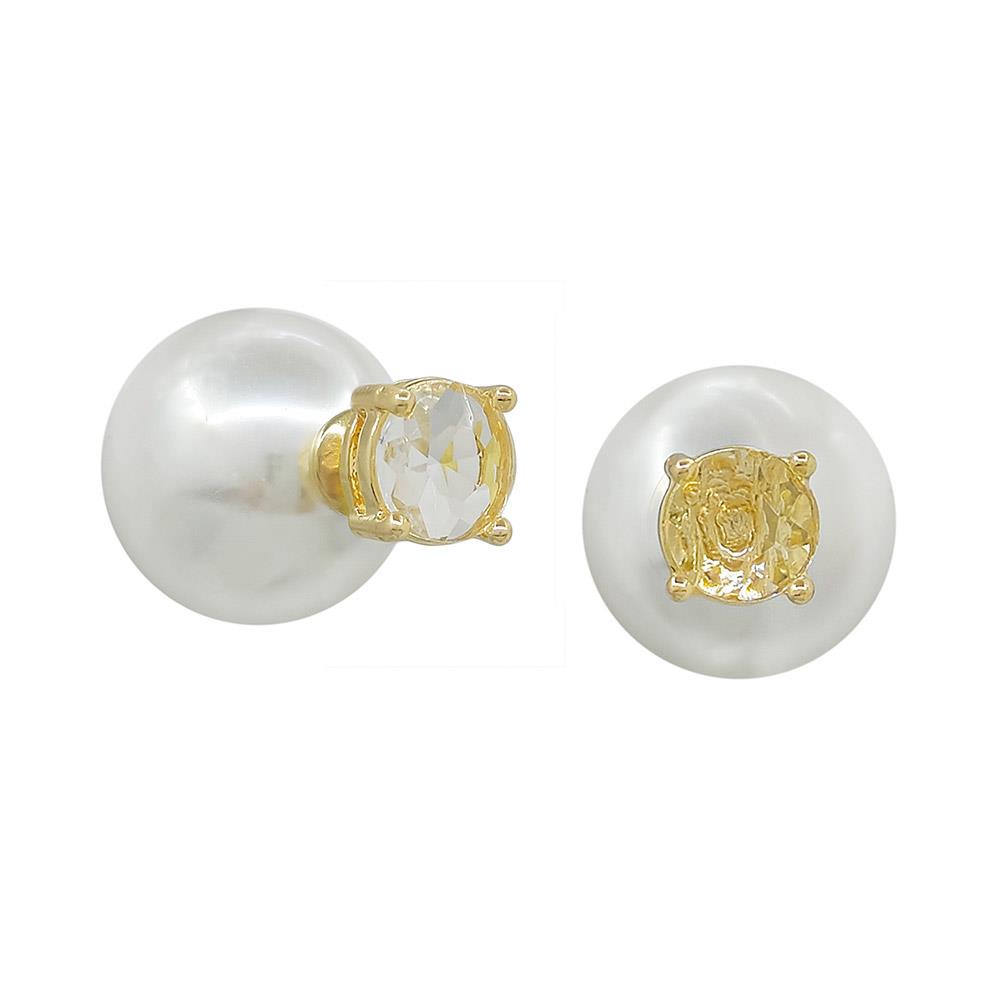 Crystal Ball Back Accent Earring