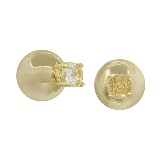 Crystal Ball Back Accent Earring