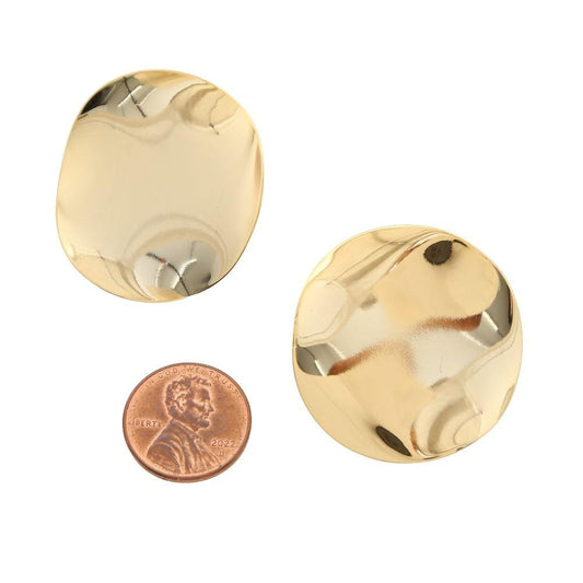 Brass Round Stud Earring
