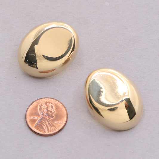 Oval Metal Gold Dipped Earring