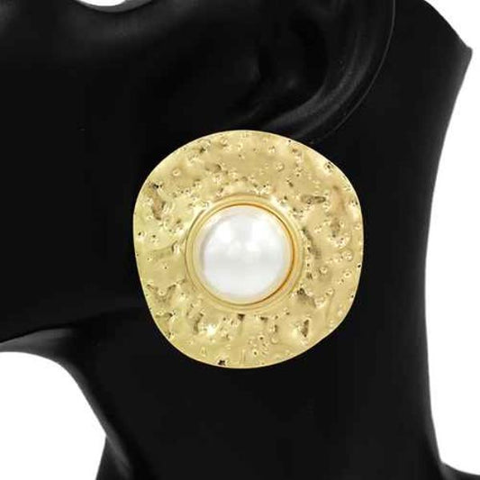 Pearl Bead Round Earring