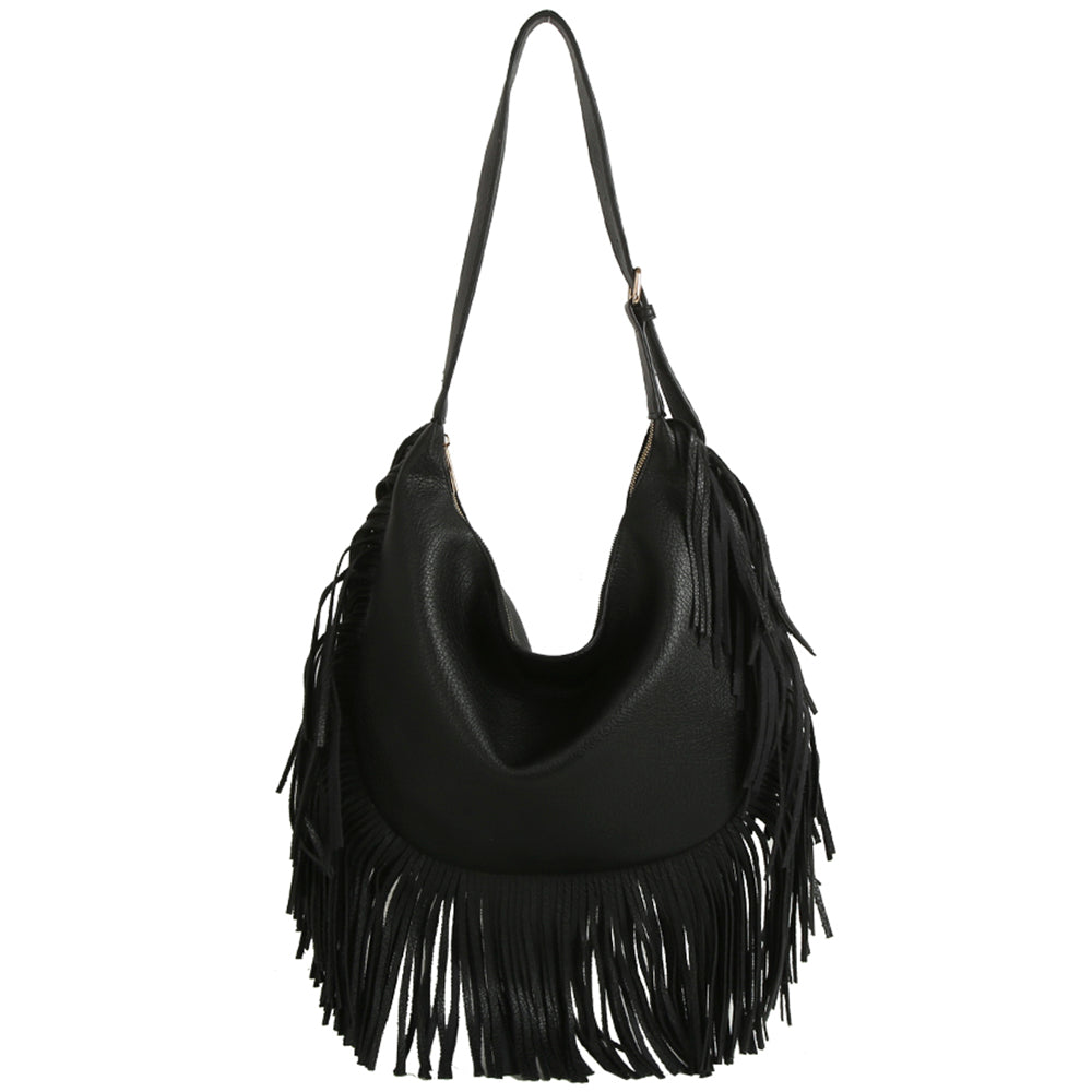 Chic Fringe Shoulder Hobo Bag