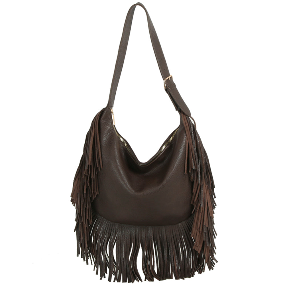 Chic Fringe Shoulder Hobo Bag