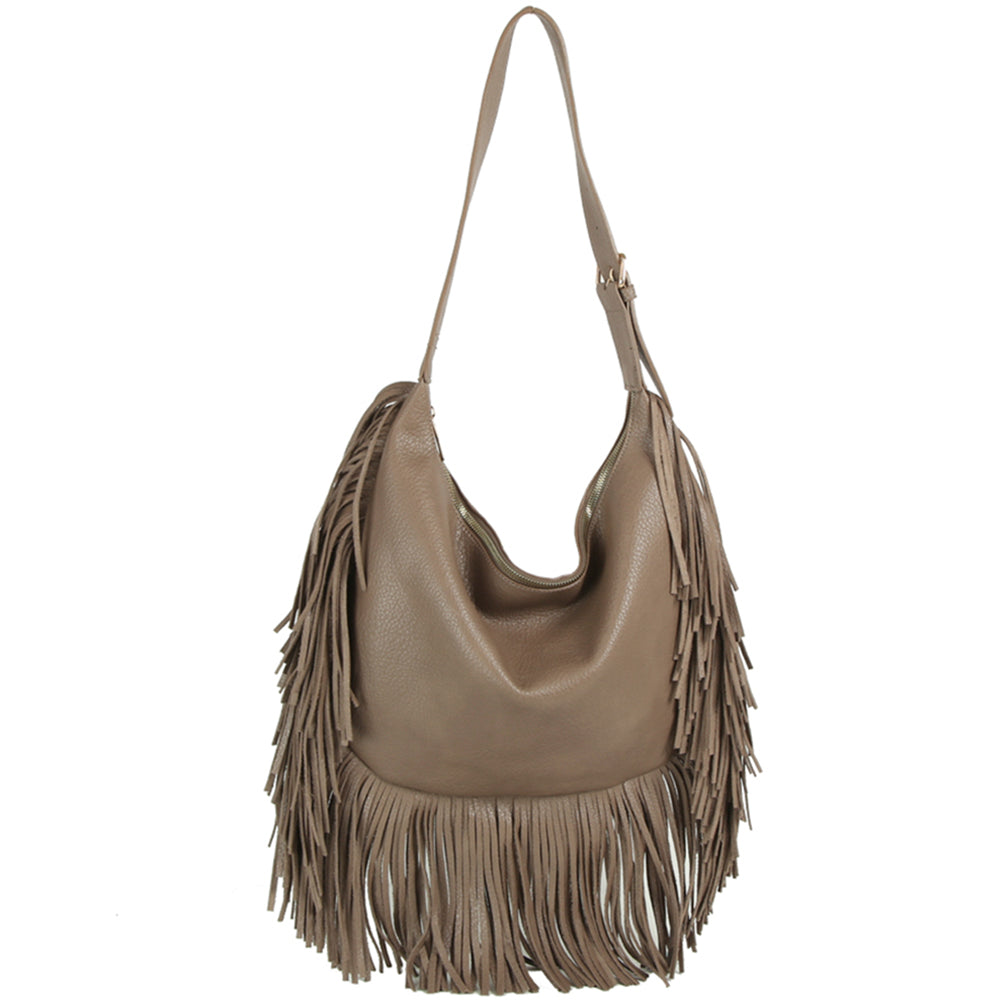 Chic Fringe Shoulder Hobo Bag