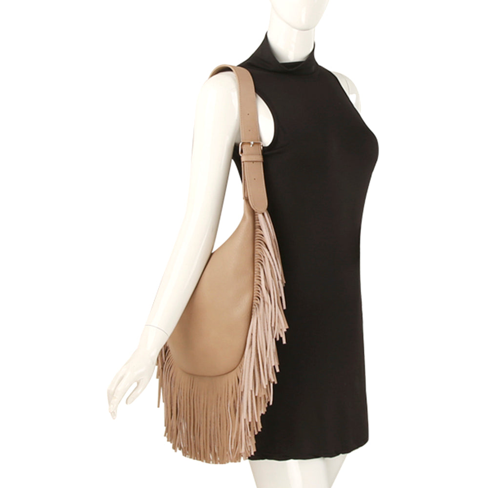 Chic Fringe Shoulder Hobo Bag