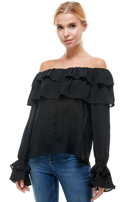 Mohoidae Ruffle Frills Blouse