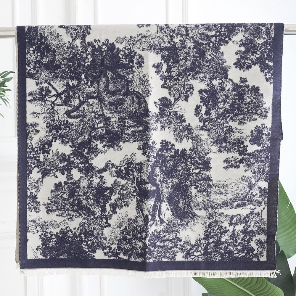 Jacquard Fringe Oblong Scarf