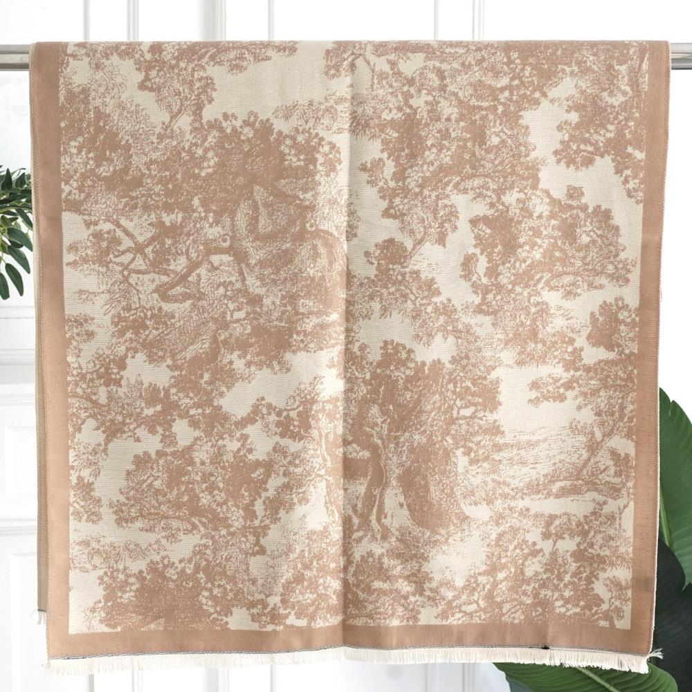 Jacquard Fringe Oblong Scarf