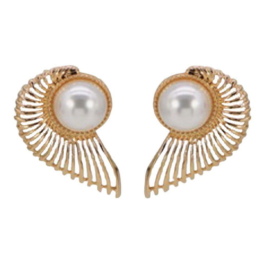 Metal Wing Cabochon Earring