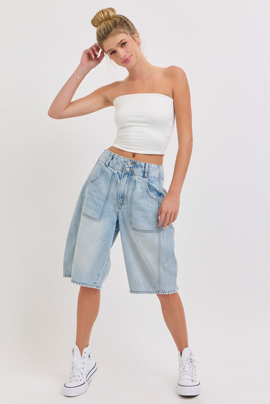 Mid Waisted Barrel Bermuda