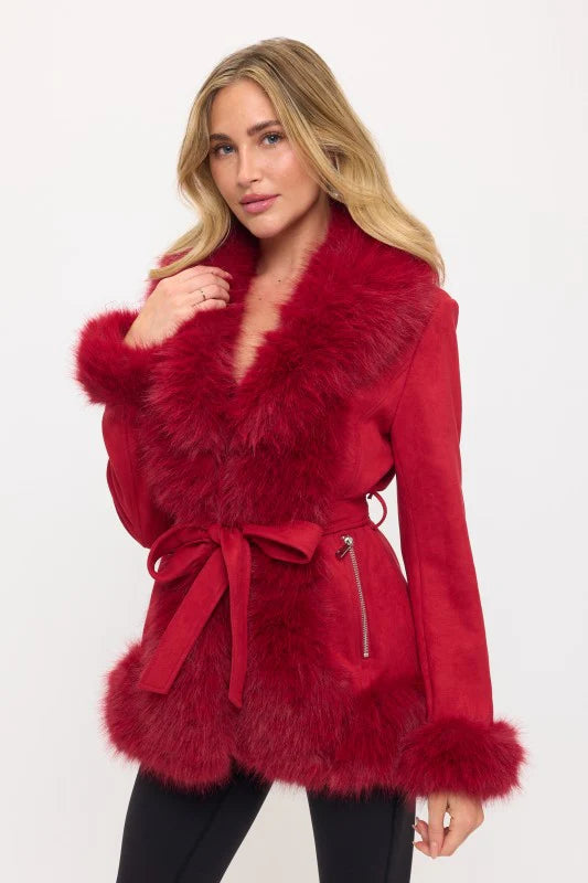 Dynasty Luxe Fur-Trimmed Coat