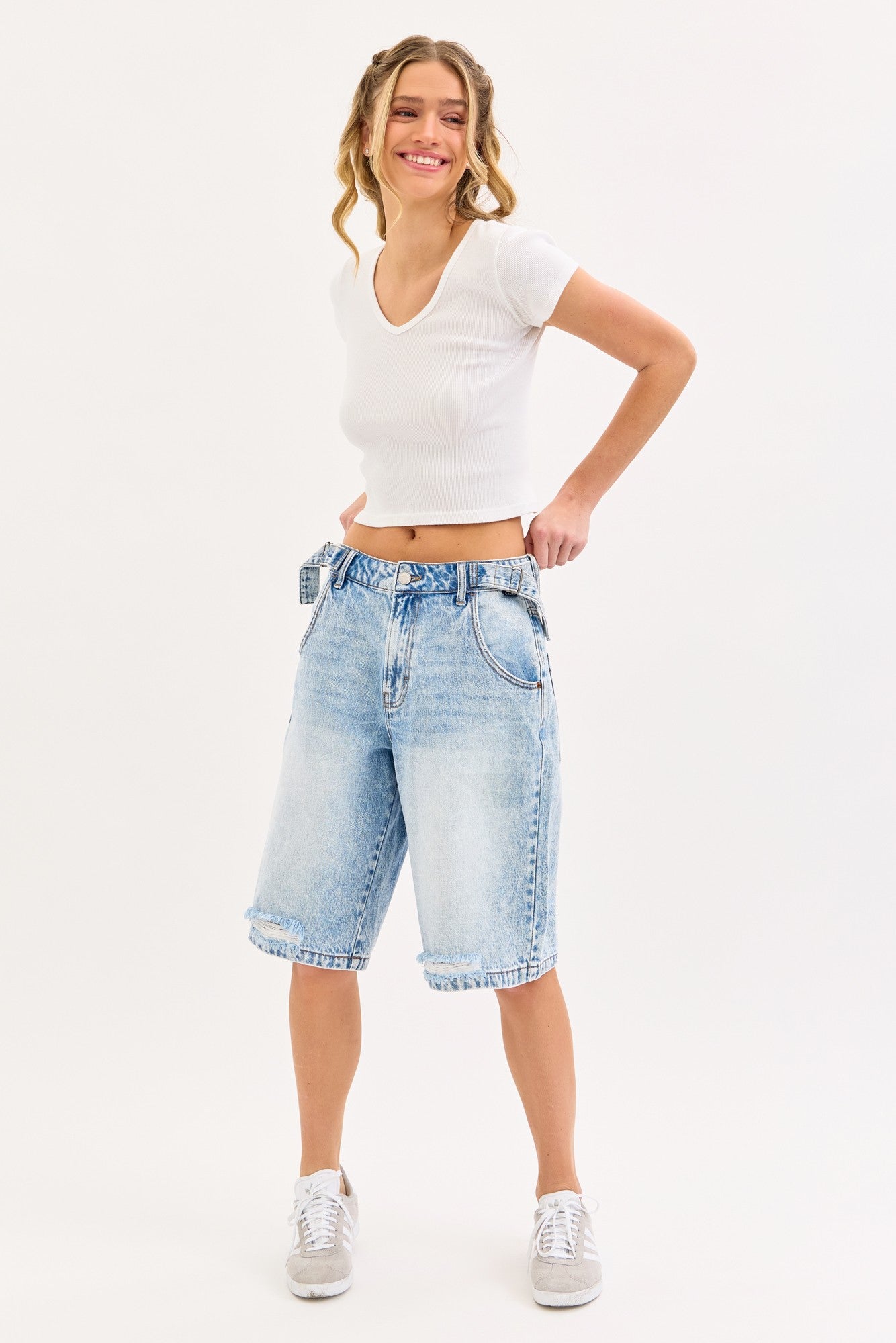 Baggy Bermuda With Adjustable Belt