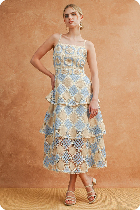 Seabreeze Crochet Midi Dress