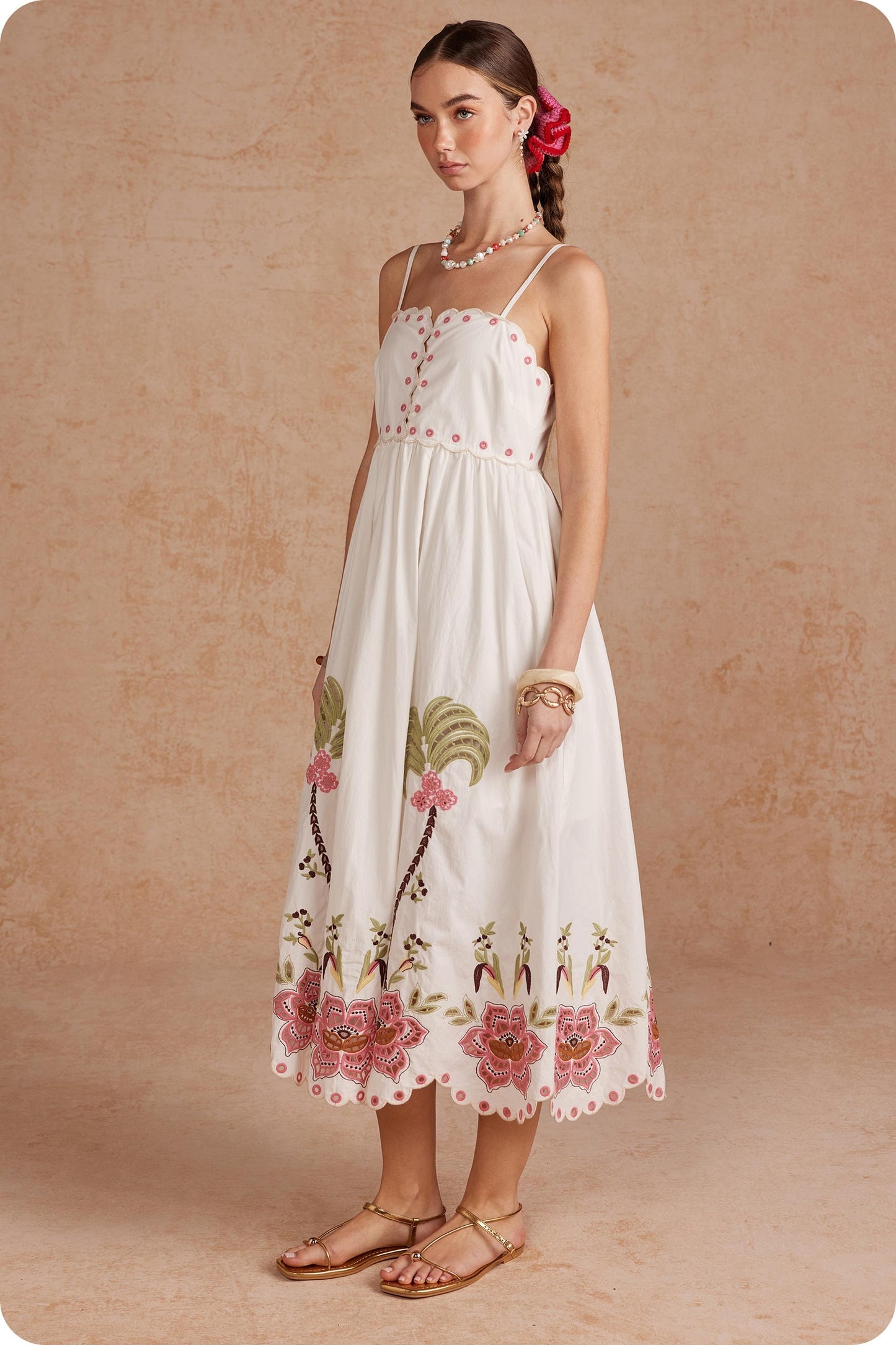 Palm Bloom Midi Dress