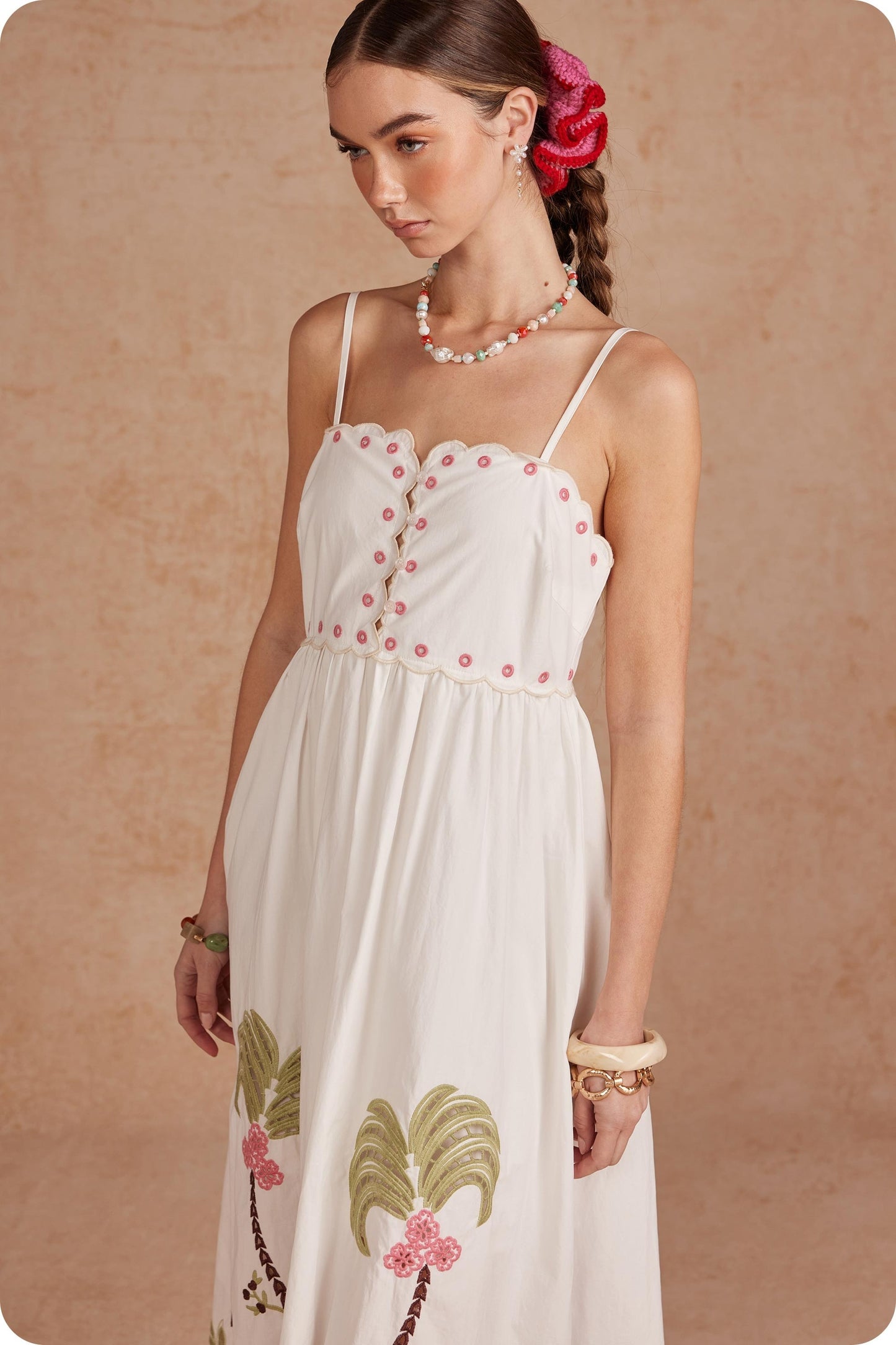 Palm Bloom Midi Dress