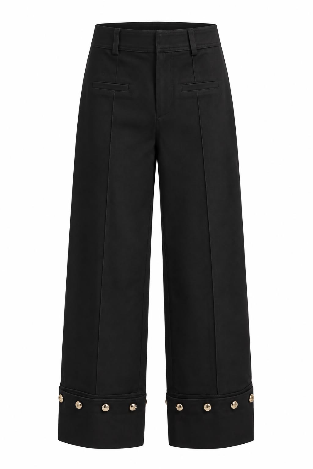 Wide-Leg Pants with Button Details