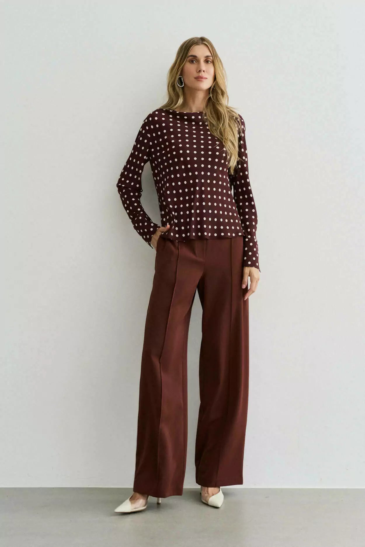 Drape Poá Blouse