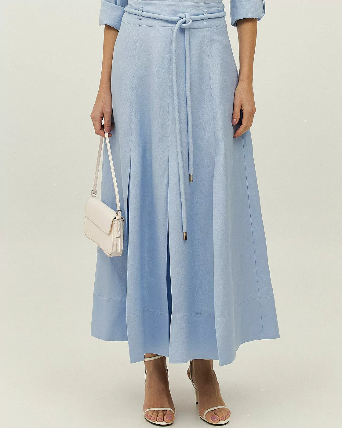Marcelina Linen Midi Skirt