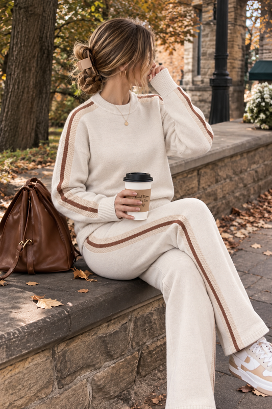 Varsity Knit  Pant Set